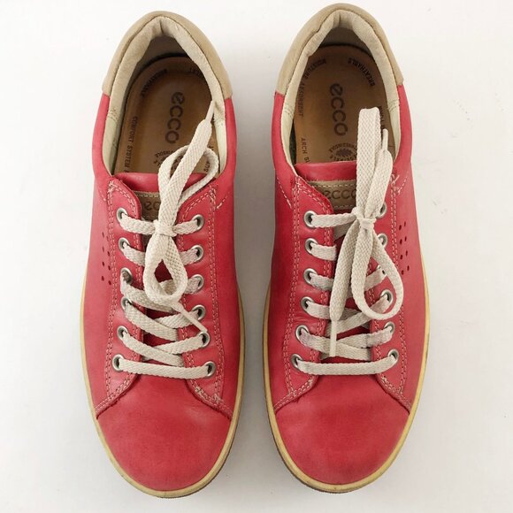 ECCO Chase II Red Leather Sneakers 39 EU/8-8.5 US - Picture 3 of 12